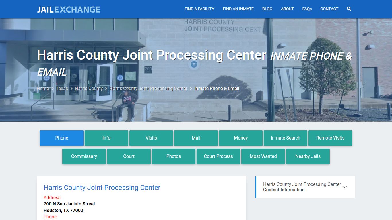 Inmate Phone - Harris County Joint Processing Center, TX - Jail Exchange